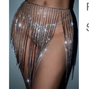 Rhinestone Tassel Skirt